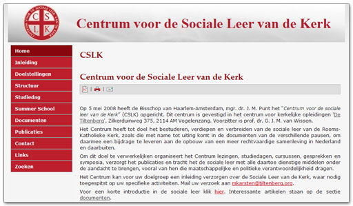 Website Centrum voor de Sociale Leer van de Kerk Website Centrum voor de Sociale Leer van de Kerk
