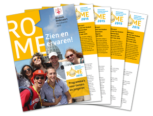 Folders en posters van de Romebedevaart 2015