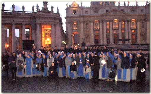 Voor de basiliek van Sint Pieter in Rome