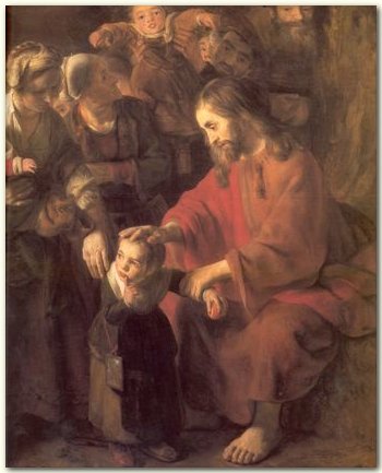 Nicolaas Maes (Dordrecht 1634 - Amsterdam 1693): Christus zegent de kinderen. National Gallery, Londen.