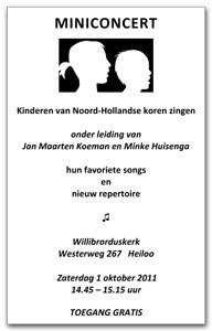 Miniconcert door Groot Kinderkoor in Heiloo