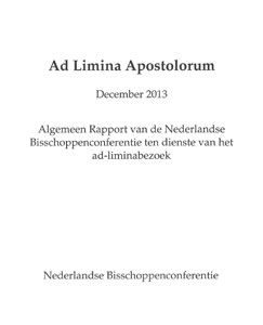 Ad Limina rapport december 2013