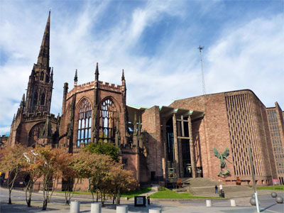 De kathedraal van Coventry, Engeland.