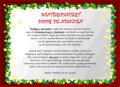 Winterconcert door de nonnen - 4 december 2015 - Aalsmeer