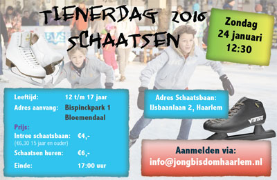 Affiche Tienerdag 2016 Schaatsen