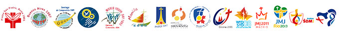 Logo's van de achtereenvolgende Wereldjongerendagen