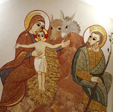 Mozaïek gemaakt door Marko Rupnik in het heiligdom van Padre Pio (Italië)