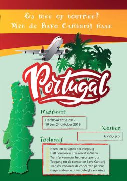 Met de Bavo Cantorij op tournee naar Portugal