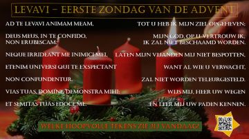 Bezinning Levavi - Eerste zondag van de Advent