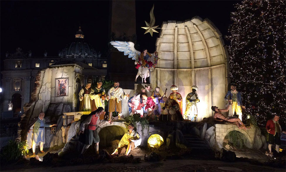 Kerststal op het Sint-Pietersplein te Rome