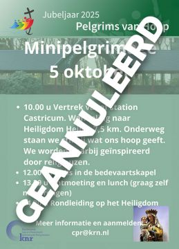 Minipelgrimage geannuleerd