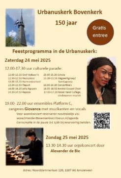 Programma 150 jaar Urbanuskerk Bovenkerk