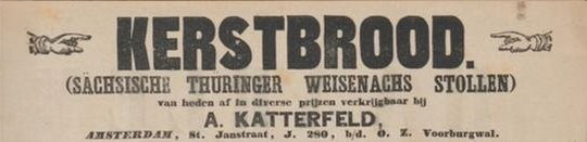 Advertentie voor Weisenachs Stollen