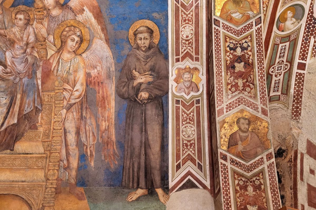 Beroemde fresco van Franciscus in Assisi Beroemde fresco van Franciscus in Assisi